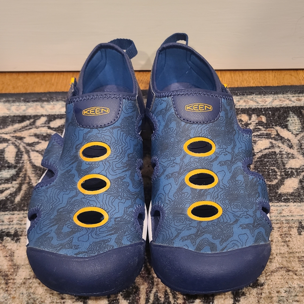 Keen Kids Blue Sandals with Yellow Accents